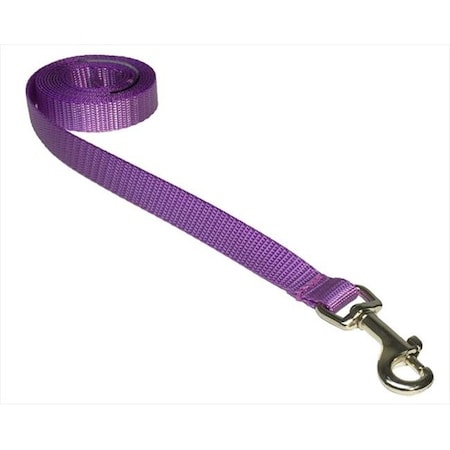 Fly Free Zone 4 ft. Nylon Webbing Dog Leash; Purple - Extra Small FL124455
